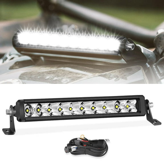 14" Slim LED Work Light Bar Single Row Spot Flood Driving Offroad Truck 12"+Wire