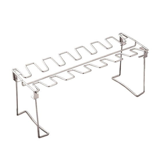 14-Slot Stainless Steel Chicken Leg Rack with Drip Tray for Grill & Oven