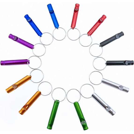 14 Small Aluminum Whistles with Keychains – Safety/Survival/Training ...