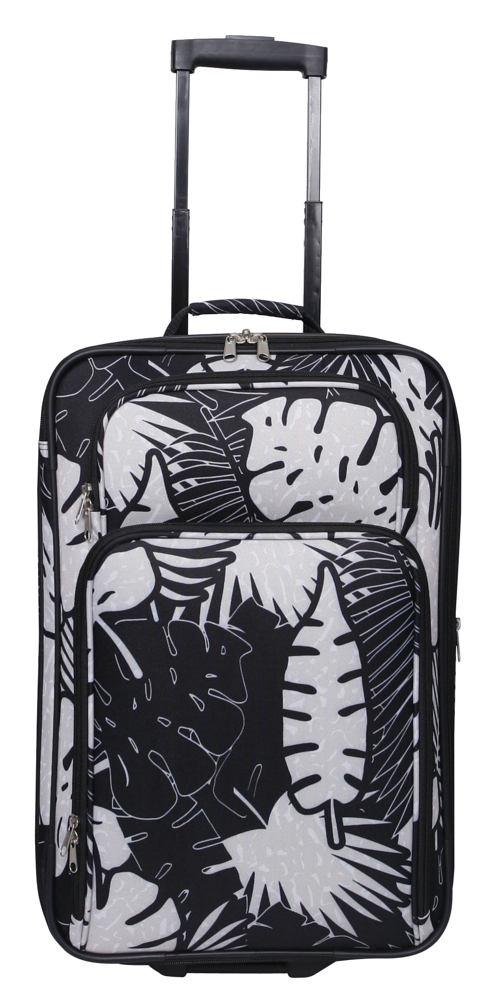 14" Softside Carry On Luggage, Black and White