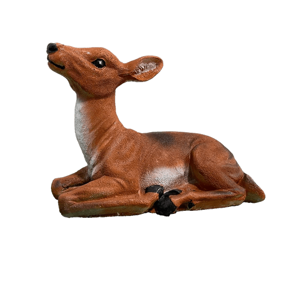 14" Solid Concrete Deer Statue, Weather proof Deer outdoor statues, life-size Garden Statues, Outdoor lawn Decor