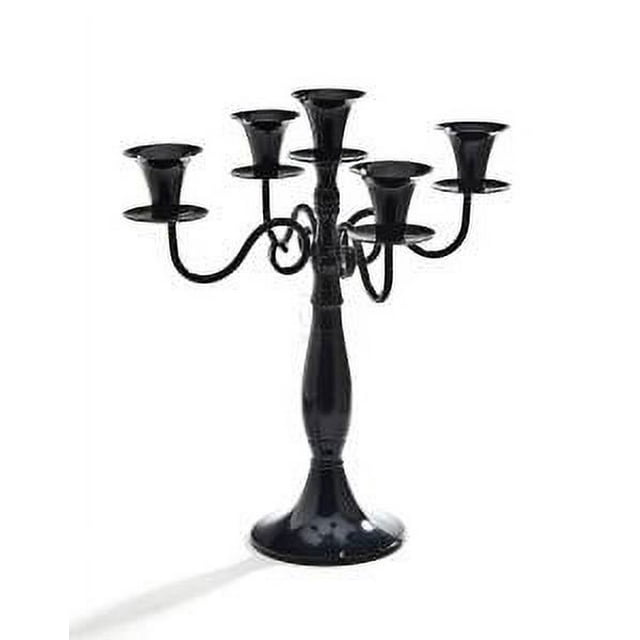 14" Spooky Halloween Black Metal 5Light Candelabra Candle Holder