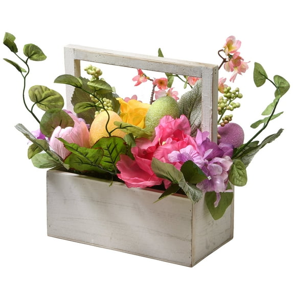 14 in. Spring Decorated Basket