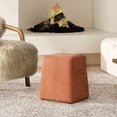 thumbnail image 1 of 14" Square Ottoman in Orange Fleece / Cozy and Lightweight, Flexible Use, 1 of 6