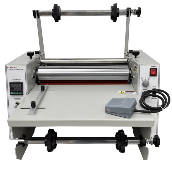 14" Steel Roller Thermal Laminator Electric Hot Cold Roll Laminator Laminating Machine