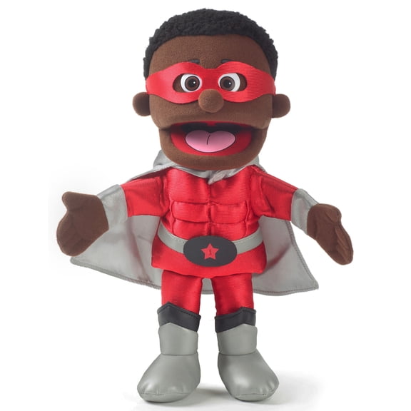 14" Superhero, Black Boy, Hand Puppet