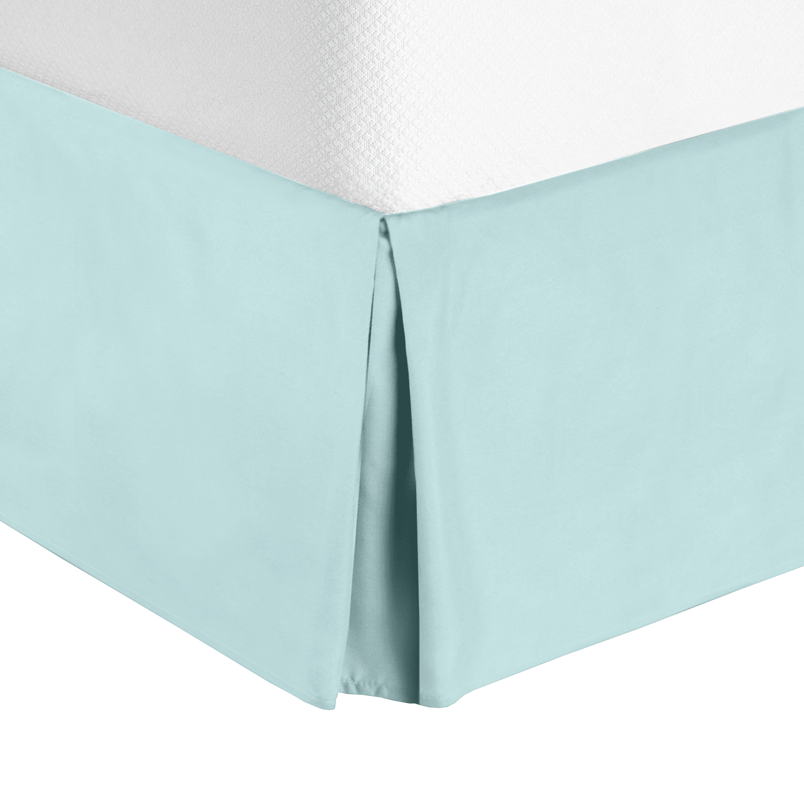 14" Tailored Pleated Bed Skirt Dust Ruffle, Cal King, Baby Blue, by Clara Clark