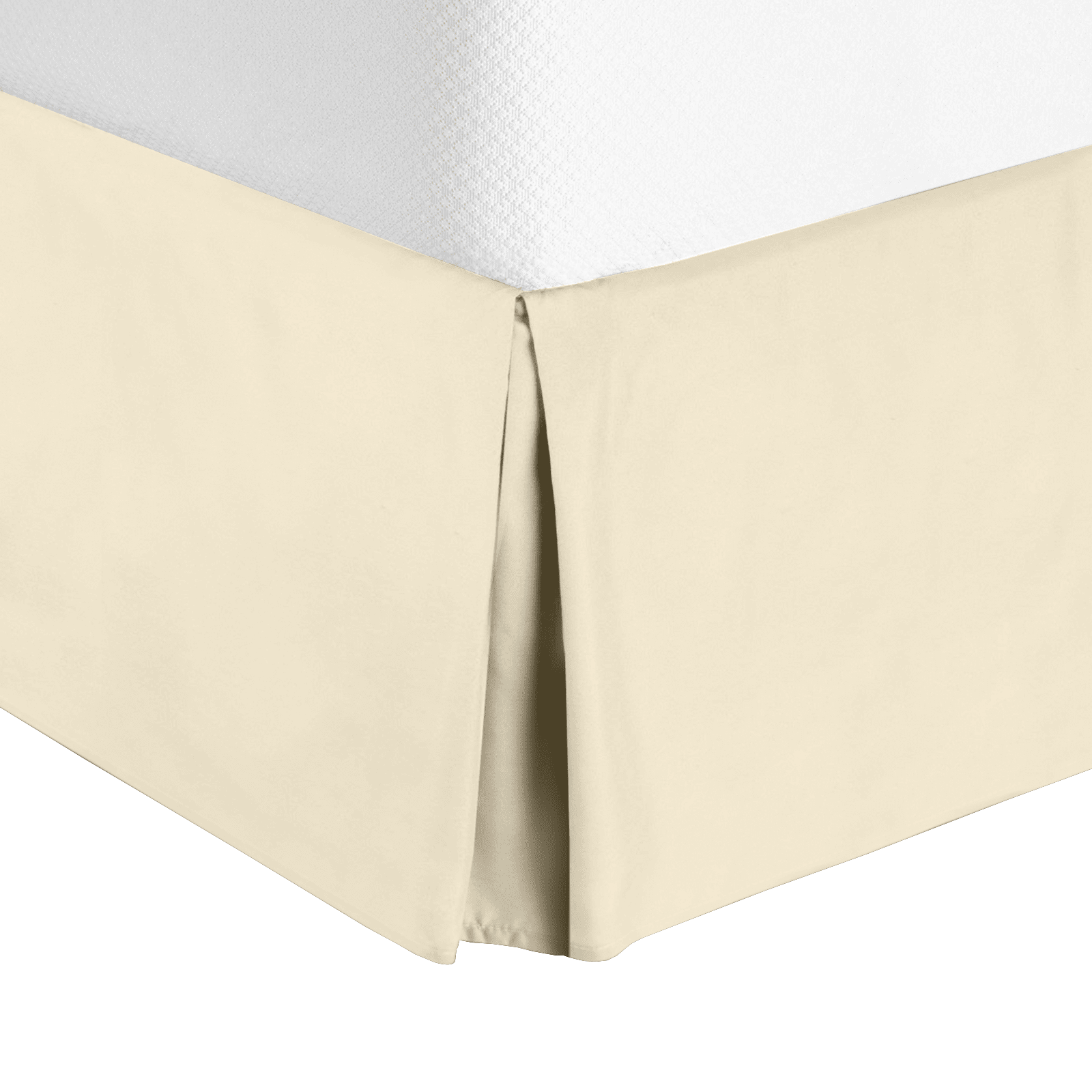 14" Tailored Pleated Bed Skirt Dust Ruffle, Cal King, Beige, by Clara Clark