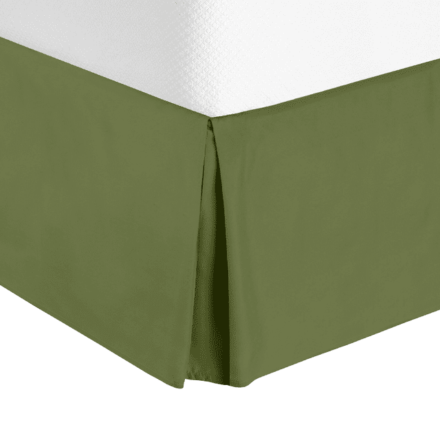 14" Tailored Pleated Bed Skirt Dust Ruffle, Cal King, Cala Green, by