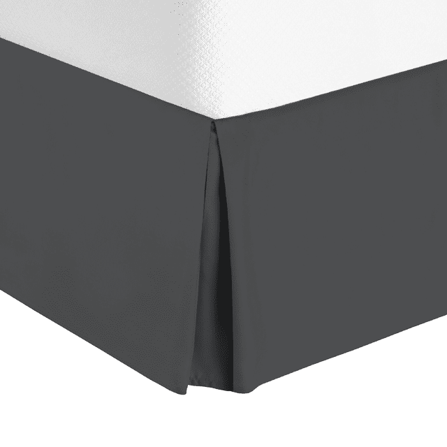 14" Tailored Pleated Bed Skirt Dust Ruffle, Cal King, Gray, by Clara Clark