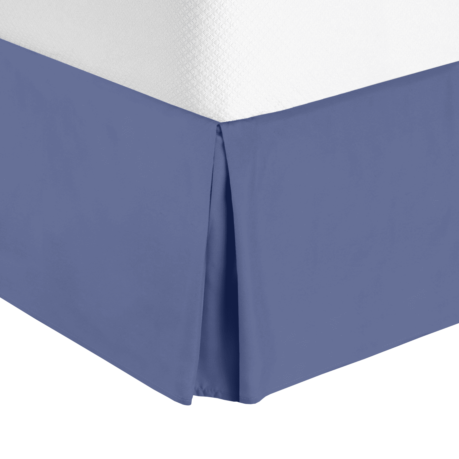 14" Tailored Pleated Bed Skirt Dust Ruffle, Cal King, Steel Blue, by Clara Clark
