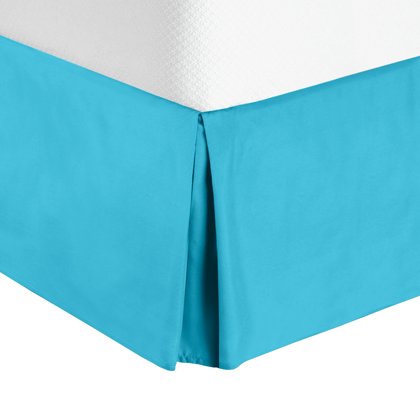14" Tailored Pleated Bed Skirt Dust Ruffle, Full, Beach Blue, by Clara Clark
