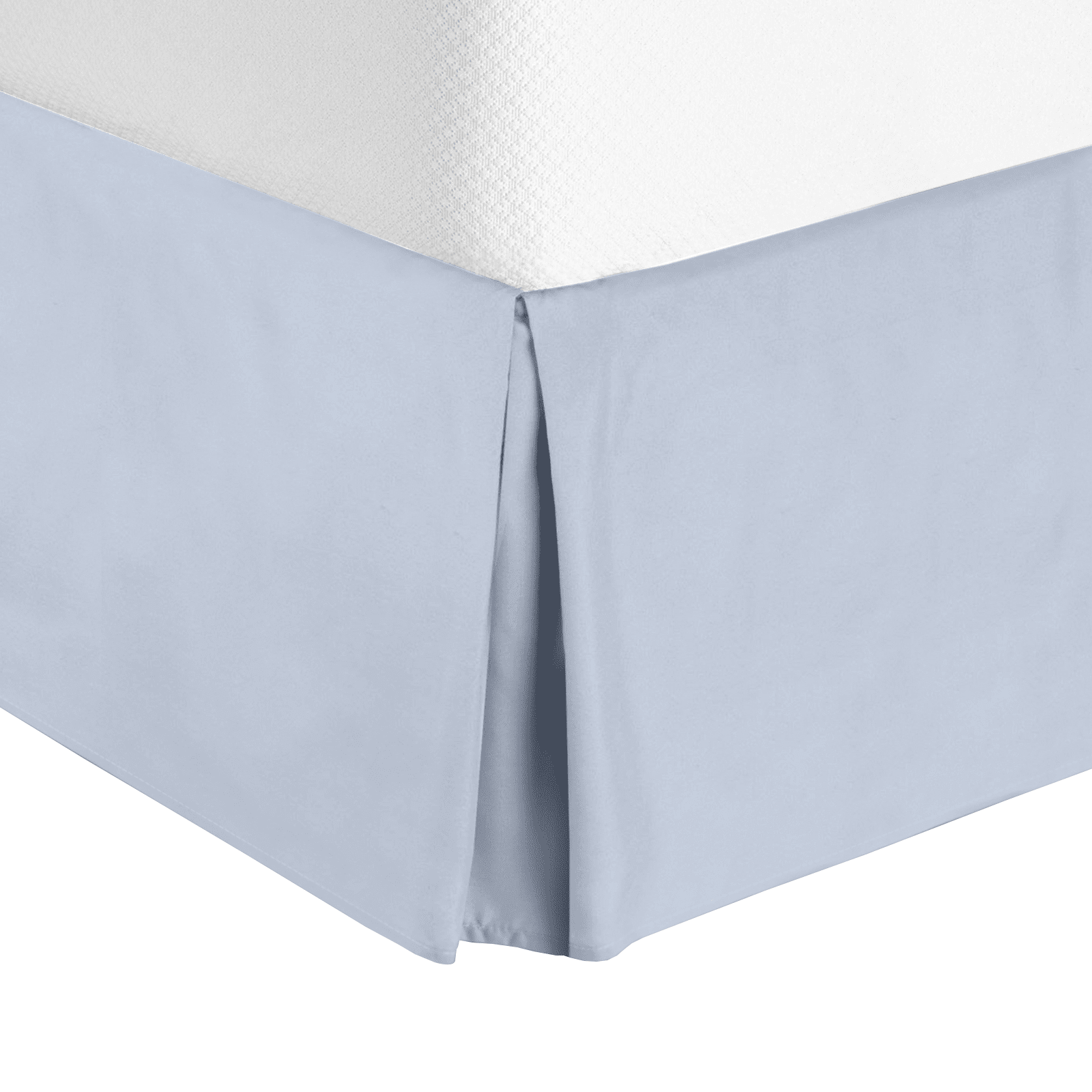 14" Tailored Pleated Bed Skirt Dust Ruffle, Full, Ice Blue, by Clara Clark