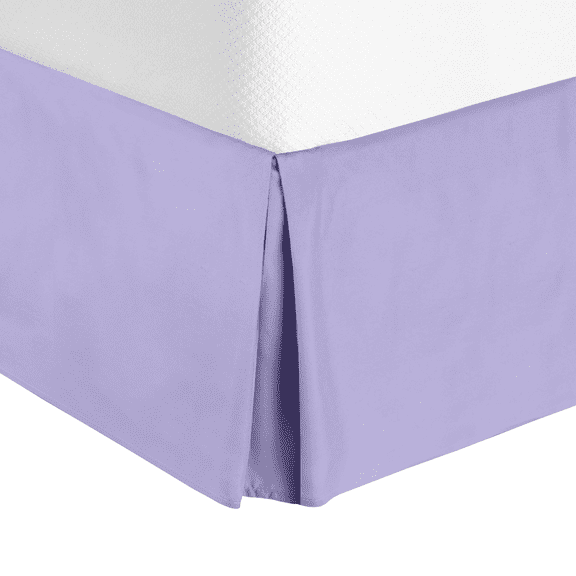 14" Tailored Pleated Bed Skirt Dust Ruffle, Full, Lavender, by Clara Clark