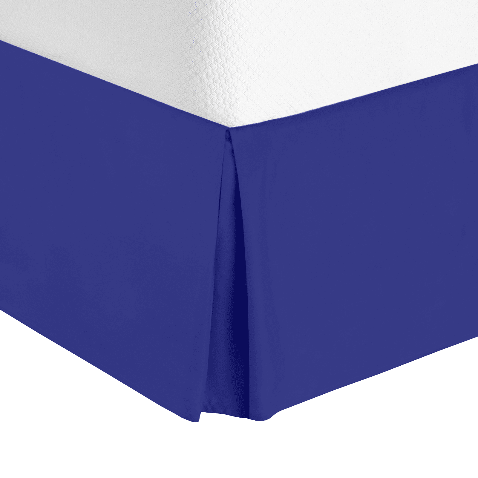 14" Tailored Pleated Bed Skirt Dust Ruffle, Full, Royal Blue, by Clara Clark