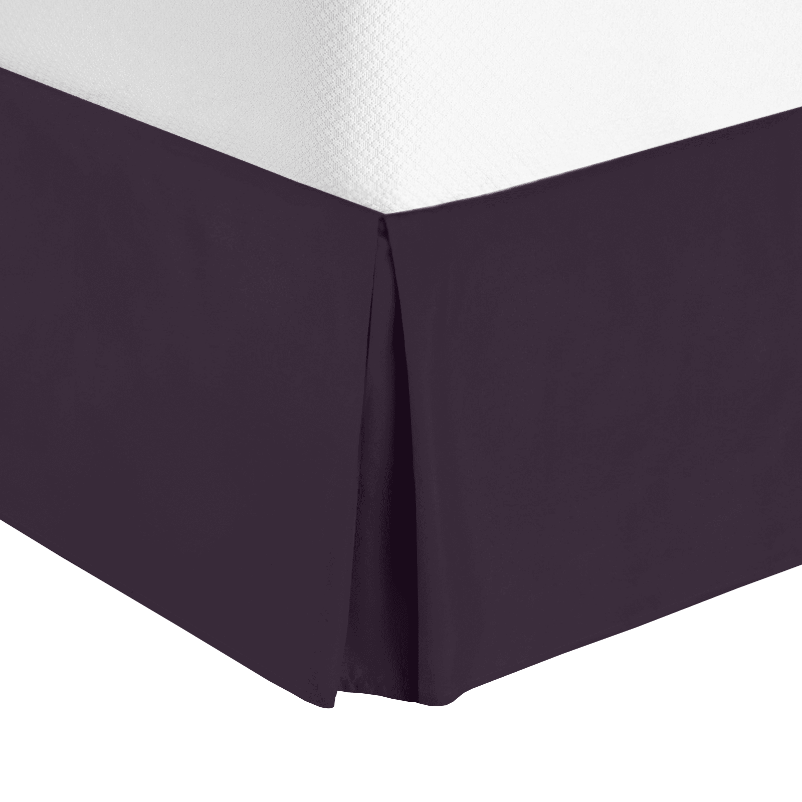 14" Tailored Pleated Bed Skirt Dust Ruffle, Full XL, Eggplant, by Clara