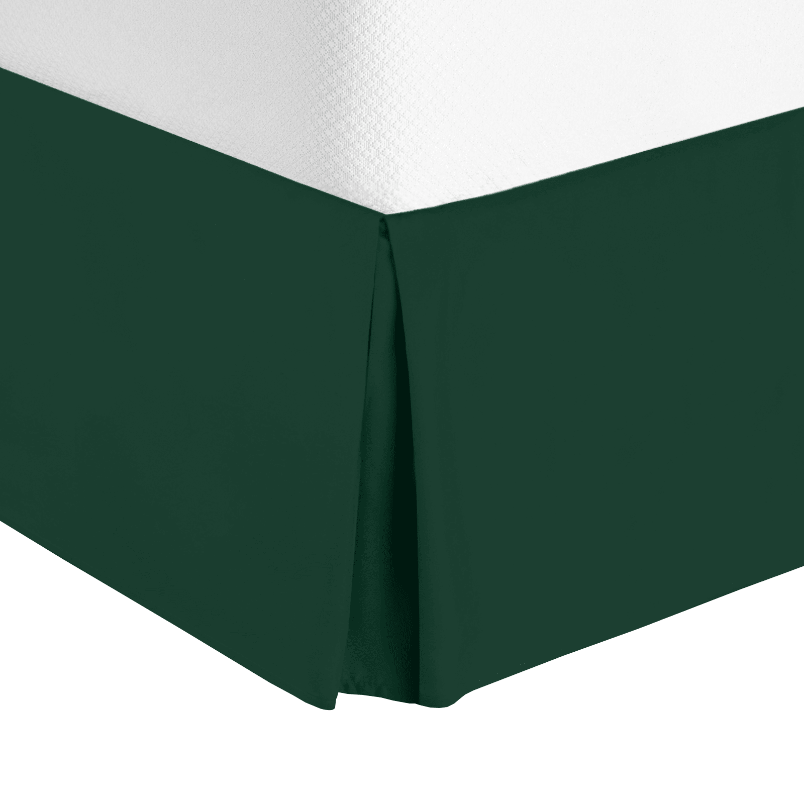 14" Tailored Pleated Bed Skirt Dust Ruffle, Full XL, Hunter Green, by Clara Clark