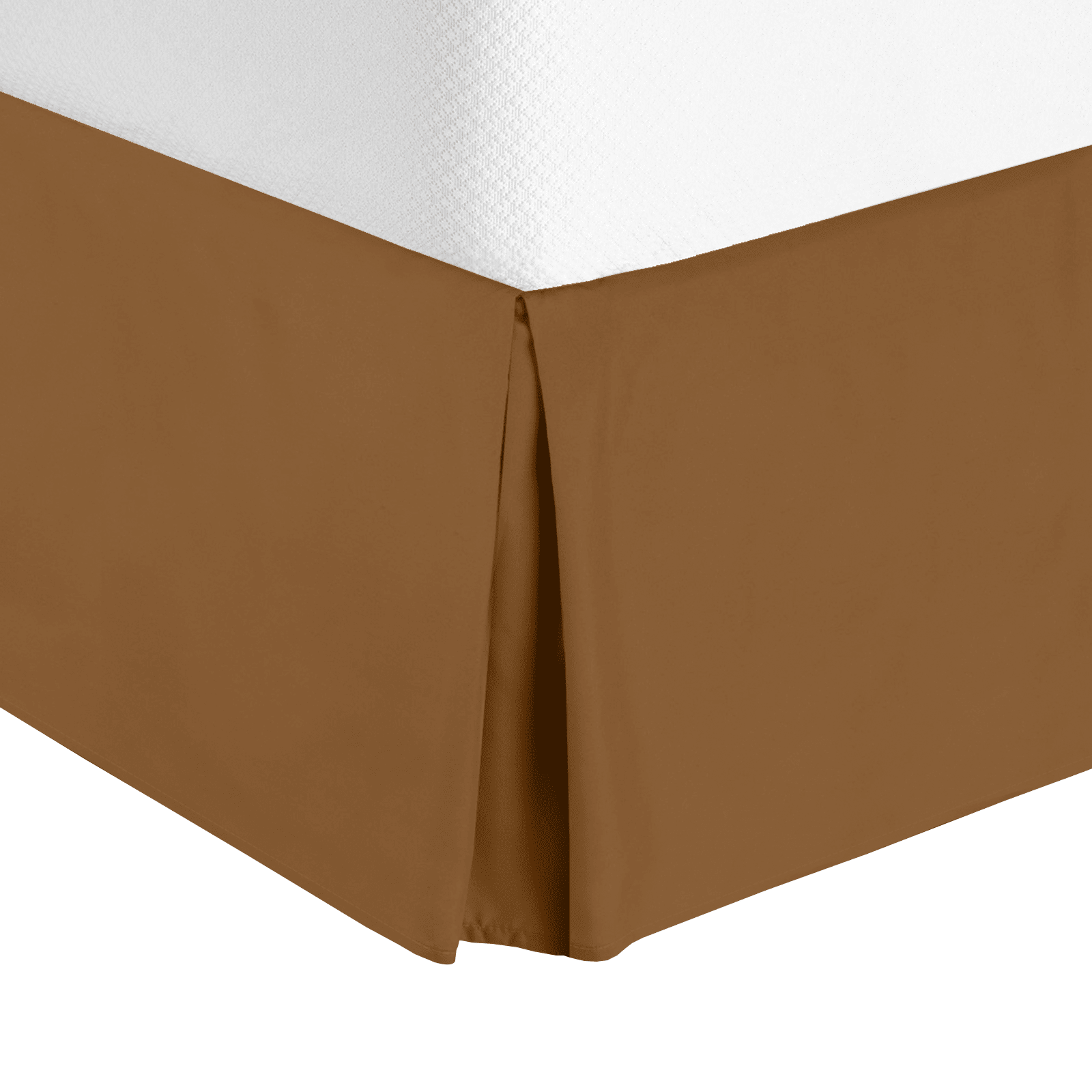 14" Tailored Pleated Bed Skirt Dust Ruffle, Full XL, Mocha, by Clara Clark