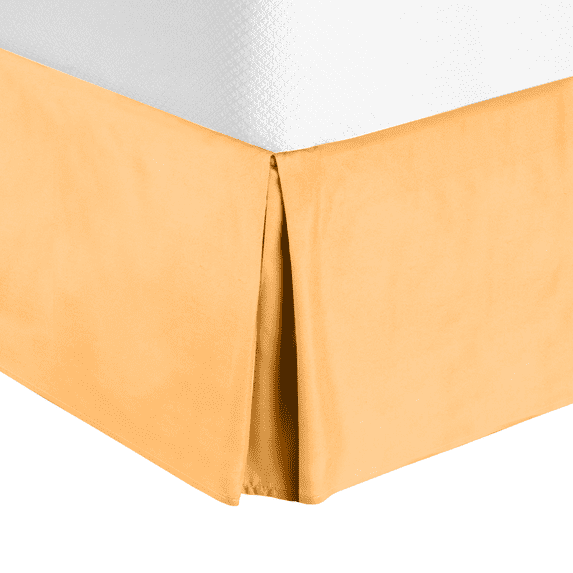 14" Tailored Pleated Bed Skirt Dust Ruffle, King, Light Orange, by Clara Clark
