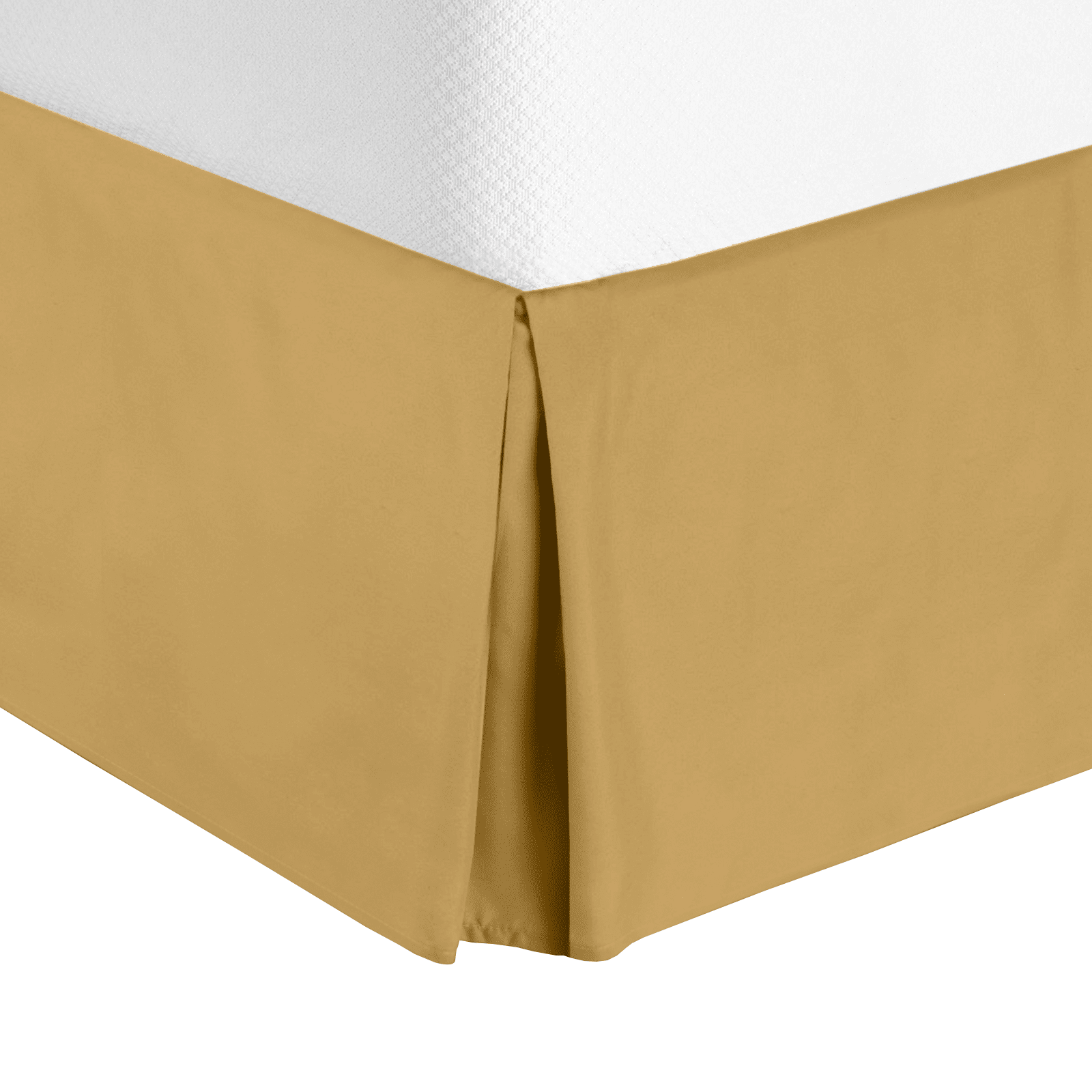 14" Tailored Pleated Bed Skirt Dust Ruffle, Queen, Camel, by Clara Clark