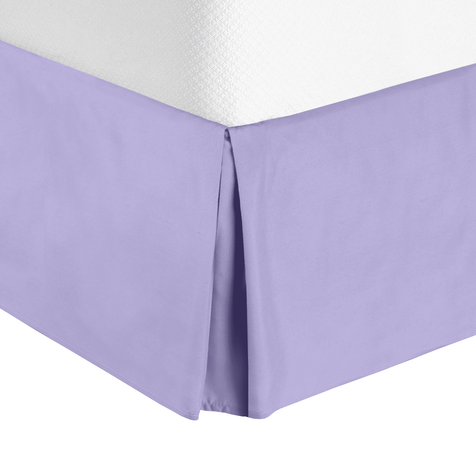 14" Tailored Pleated Bed Skirt Dust Ruffle, Twin, Lavender, by Clara Clark