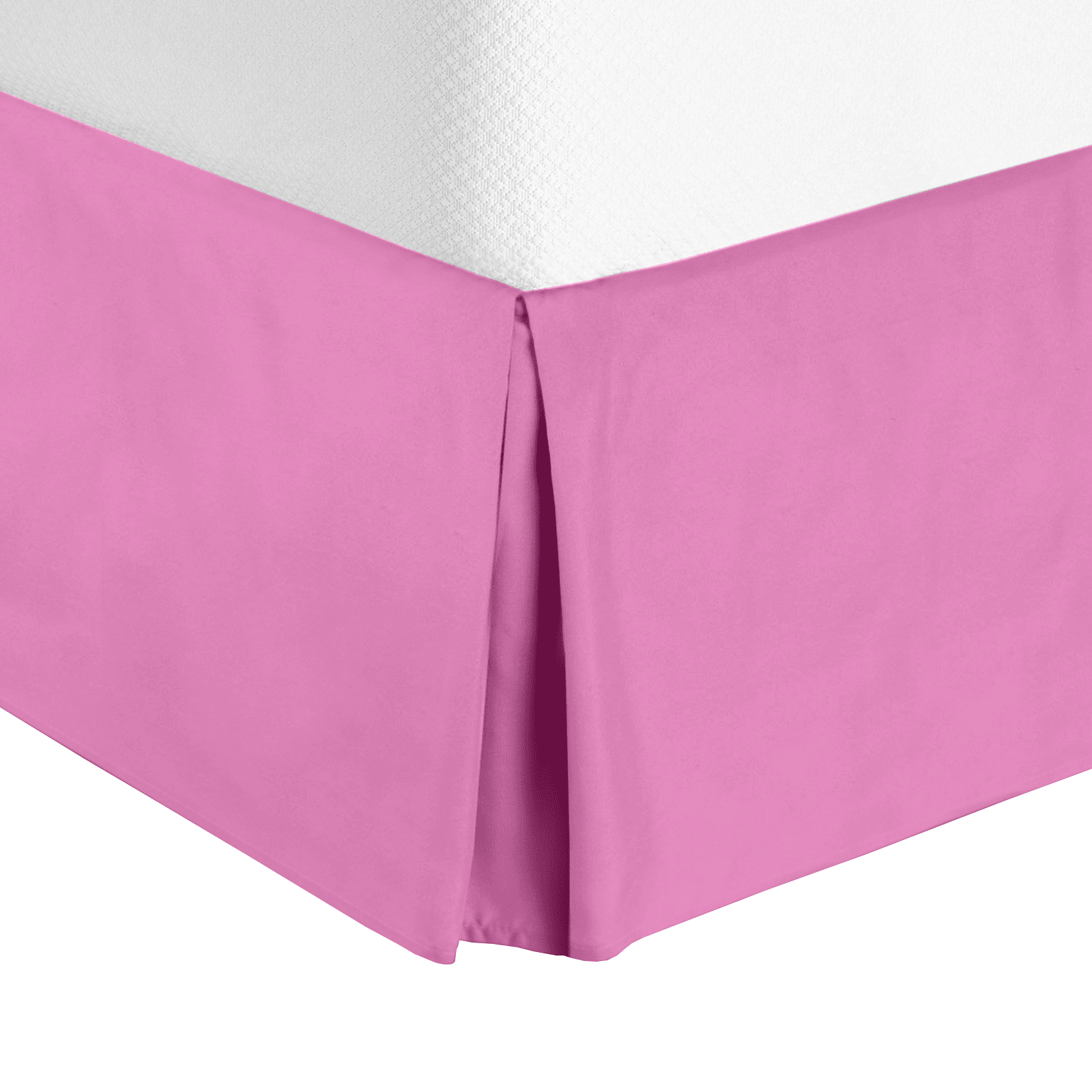 14" Tailored Pleated Bed Skirt Dust Ruffle, Twin XL, Light Pink, by Clara Clark