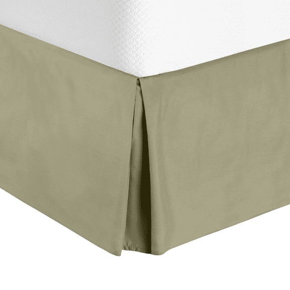 14" Tailored Pleated Bed Skirt Dust Ruffle, Twin XL, Sage, by Clara Clark