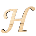 thumbnail image 1 of 14" Tall BIRCH Wood Letter H | Krafty Supply 1/4" Thick Wooden Letters | Wood Craft Letter | Monotype Font | Fancy Fonts, 1 of 3