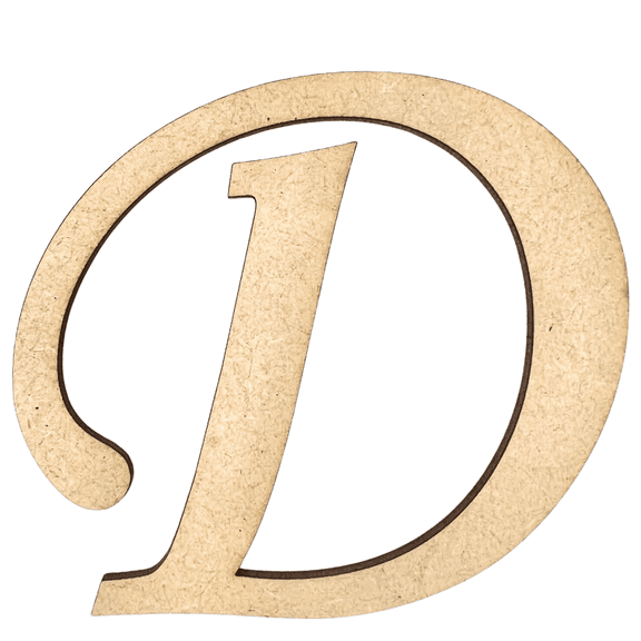 14" Tall MDF Wood Letter D | 1/8" Thick | Wood Craft Letter | Monotype Font