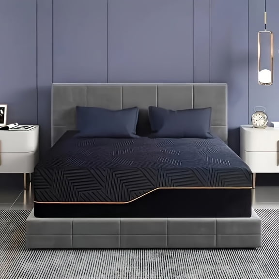 14" Therapeutic Memory Foam Mattress - Cooling Gel, Medium Firm, Bed in a Box, Black Full Queen King Size for Bedroom