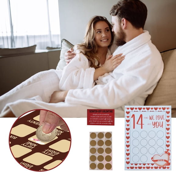14 Things I Love About You Scratch Off Cards, 14 Things I Love About You Scratch Off Cards,Valentine's Day Calendar for Him Her Husband Wife Girlfriend Boyfriend