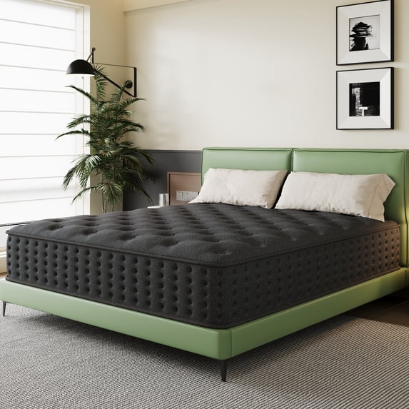 Tryagat 14” Twin Hybrid Mattress in a Box, Medium Firm Twin Size Mattresses, Cooling Gel Memory Foam Mattress with Individually Wrapped Pocket Coils, Pressure Relief