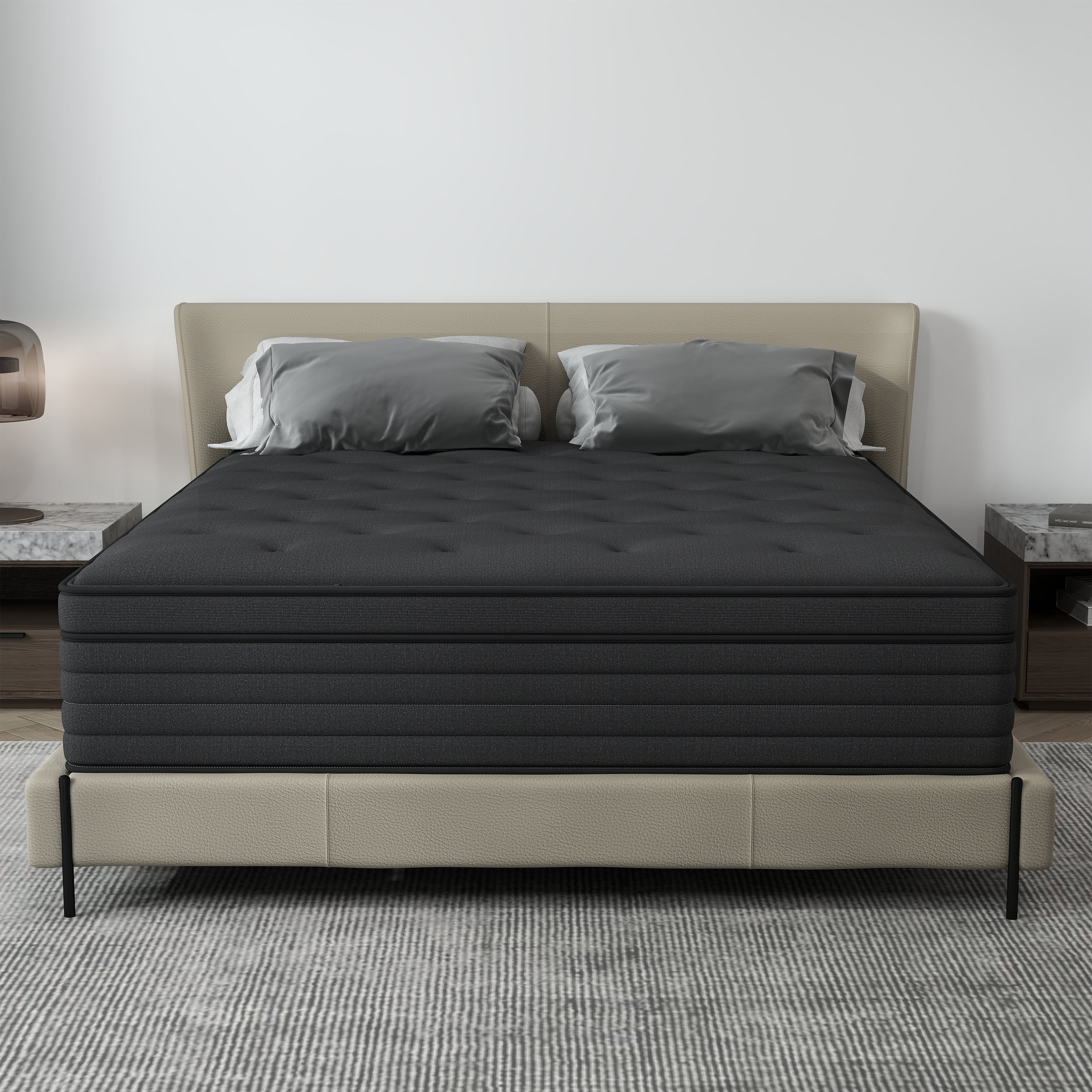 Mulinature 14" Twin Hybrid Mattress CertiPUR-US Certified Memory Foam Pocket Spring Mattress Medium Firm in a Box