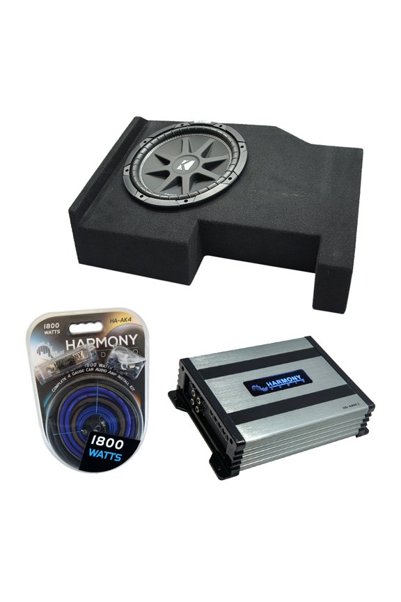 14-UP Chevy Silverado Crew Cab Kicker Comp C10 Single 10 Sub Box HA-A400.1 Amp