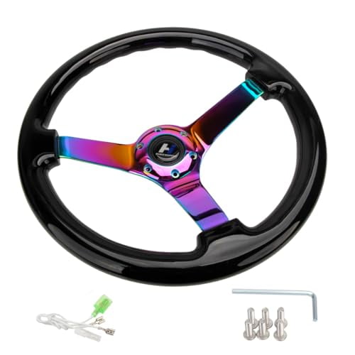 JEGS Classic Mahogany Wood Grain Steering Wheel, Chrome Slotted 3-Spoke [14 In. Diameter - Foto 6