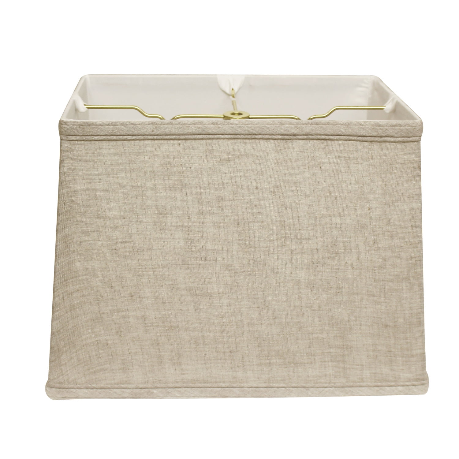 Off-White Linen Rectangular Softback Lampshade, 14" Width
