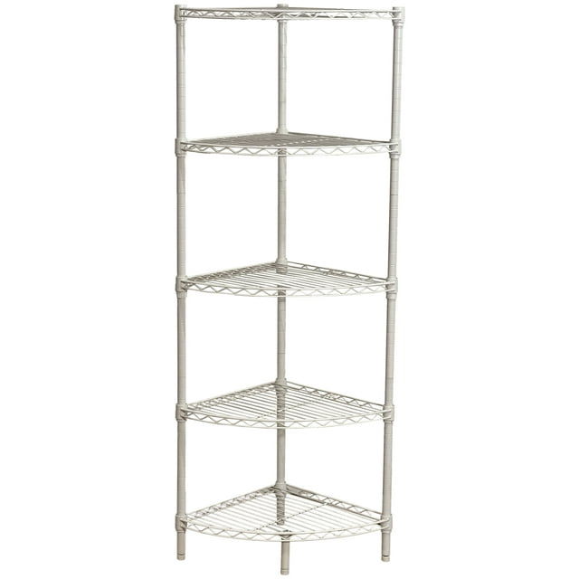14"W x 14"D x 47"H 5Shelf Steel Corner Wire Shelving Unit, 875 lb