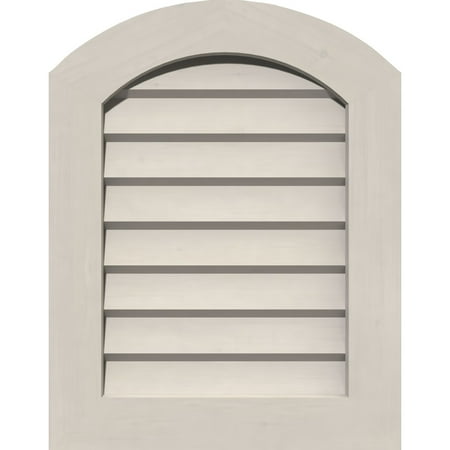 14"W x 16"H Arch Top Gable Vent (19"W x 21"H Frame Size): Primed, Non-Functional, Smooth Western Red Cedar Gable Vent w/ Decorative Face Frame