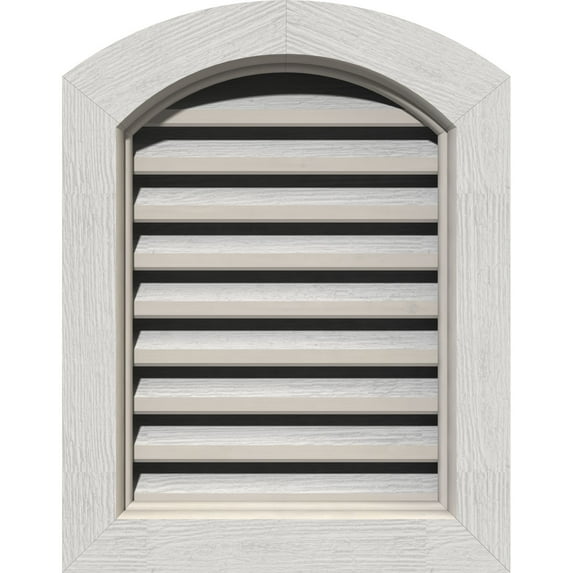14"W x 24"H Arch Top Gable Vent (19"W x 29"H Frame Size): Primed, Functional, Rough Sawn Western Red Cedar Gable Vent w/ Brick Mould Face Frame