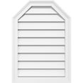 thumbnail image 1 of 14"W x 30"H Octagonal Top Surface Mount PVC Gable Vent: Functional, w/ 2"W x 1-1/2"P Brickmould Frame, 1 of 13
