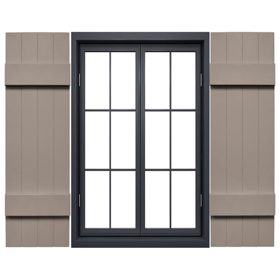14"W x 35"H Mid-America Vinyl, Standard Size Four Board Joined Shutters, w/Installation Shutter-Lok's & Matching Screws, 008 - Clay