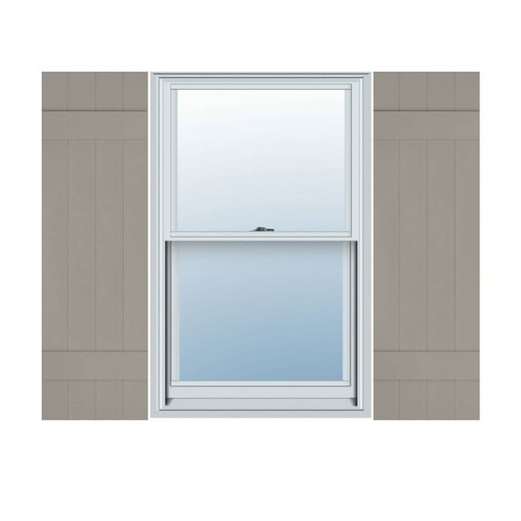14"W x 43"H Mid-America Vinyl, Standard Size Four Board Joined Shutters, w/Installation Shutter-Lok's & Matching Screws, 008 - Clay