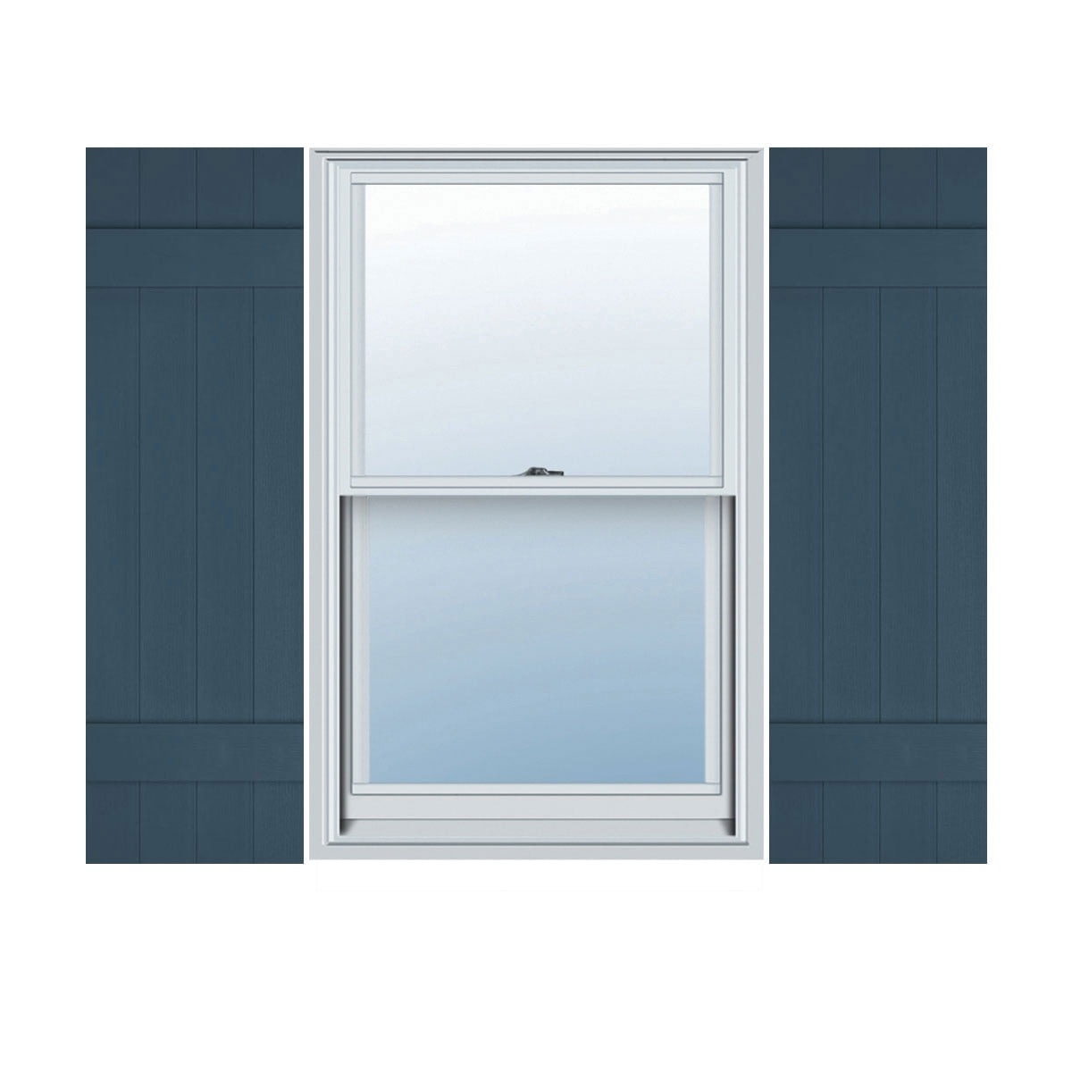 Classic Blue Vinyl Board and Batten Shutters, 14" x 47"