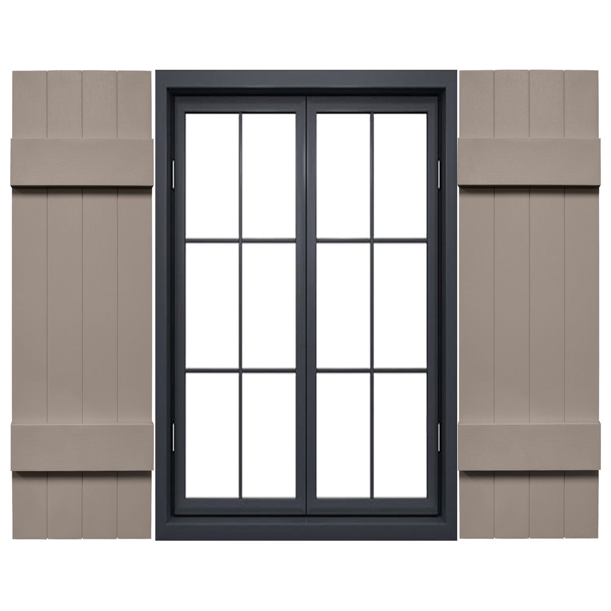 14"W x 51"H Mid-America Vinyl, Standard Size Four Board Joined Shutters, w/Installation Shutter-Lok's & Matching Screws, 008 - Clay