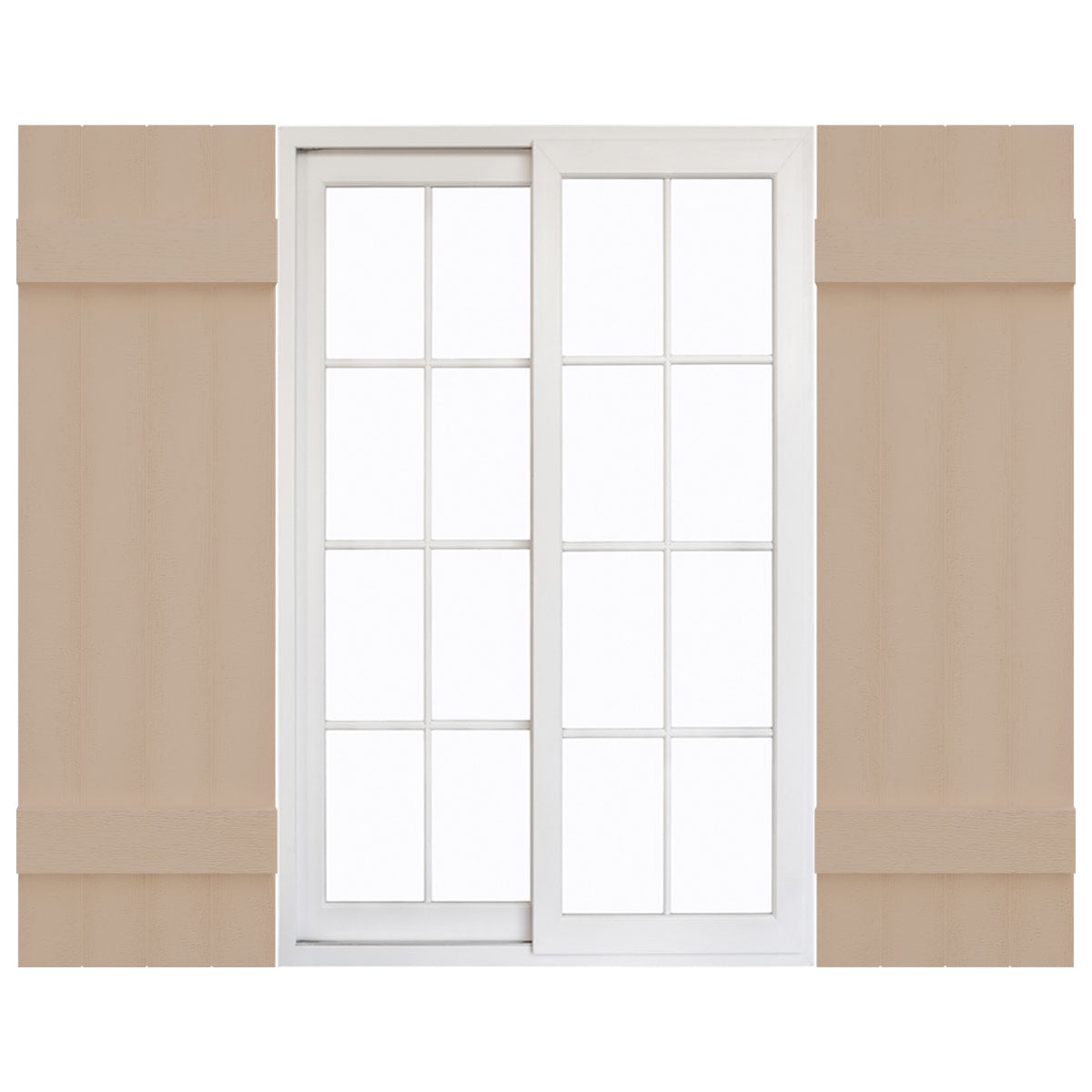 14"W x 51"H Mid-America Vinyl, Standard Size Four Board Joined Shutters, w/Installation Shutter-Lok's & Matching Screws, 023 - Wicker