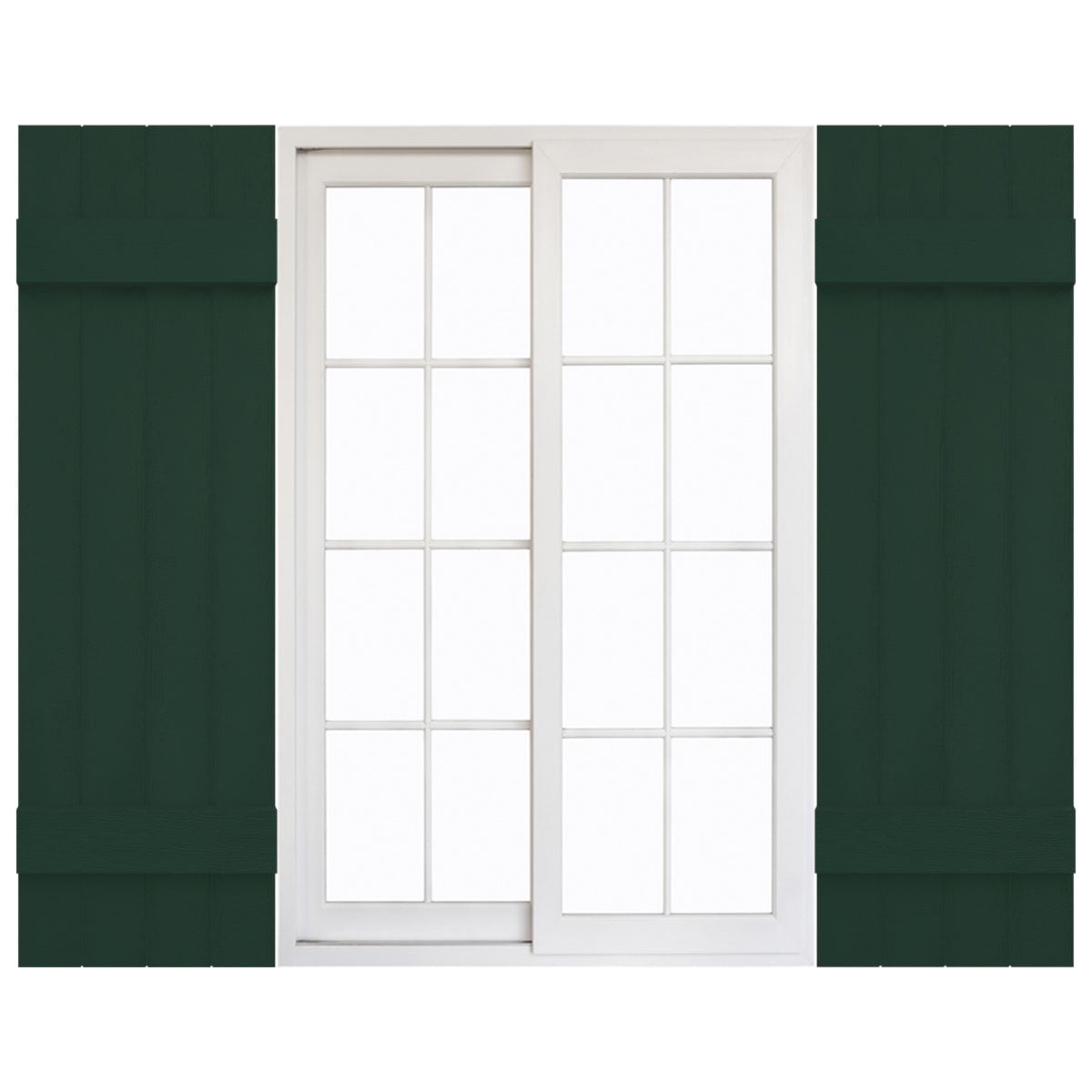 14"W x 51"H Mid-America Vinyl, Standard Size Four Board Joined Shutters, w/Installation Shutter-Lok's & Matching Screws, 122 - Midnight Green