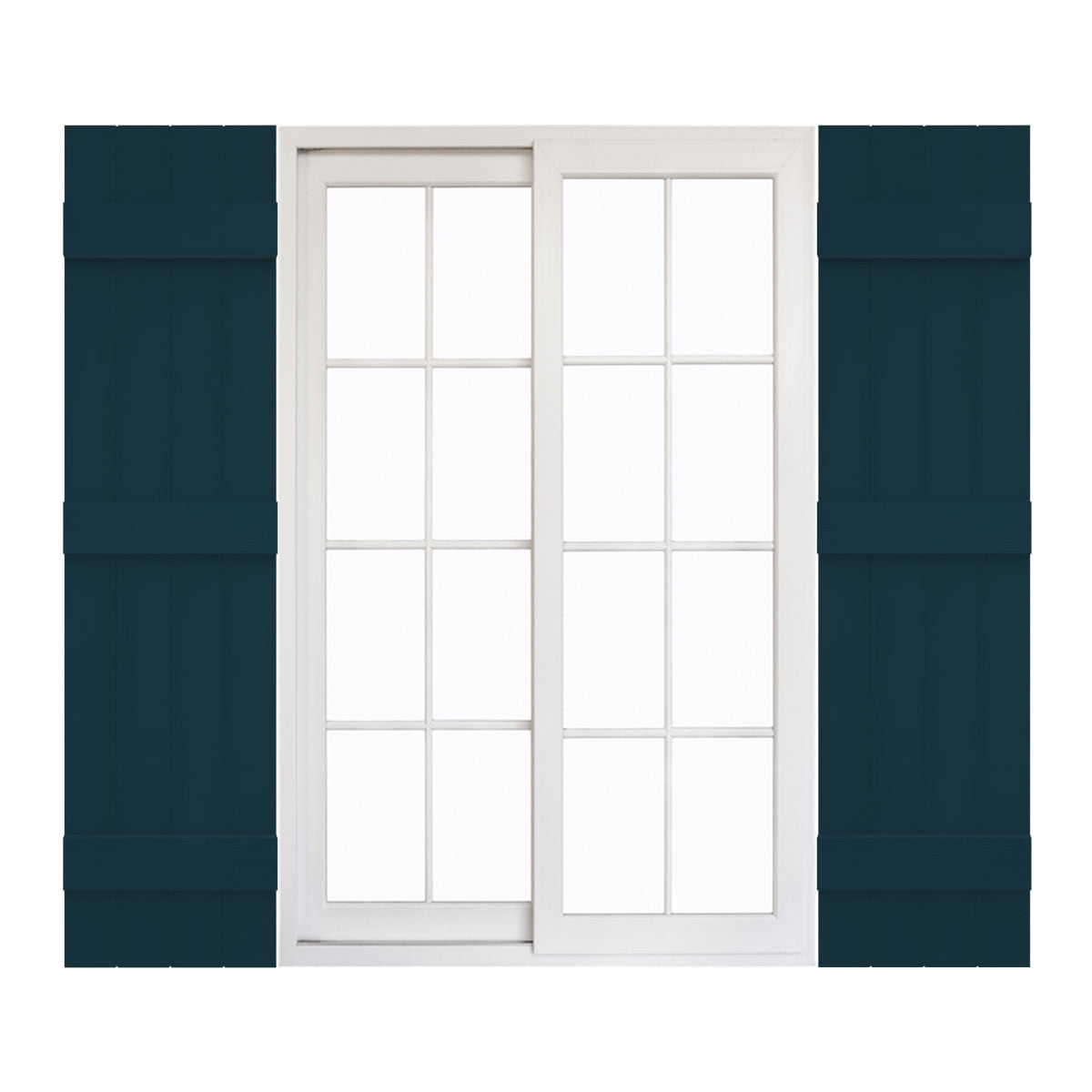 14"W x 55"H Mid-America Vinyl, Standard Size Four Board Joined Shutters, w/Installation Shutter-Lok's & Matching Screws, 166 - Midnight Blue