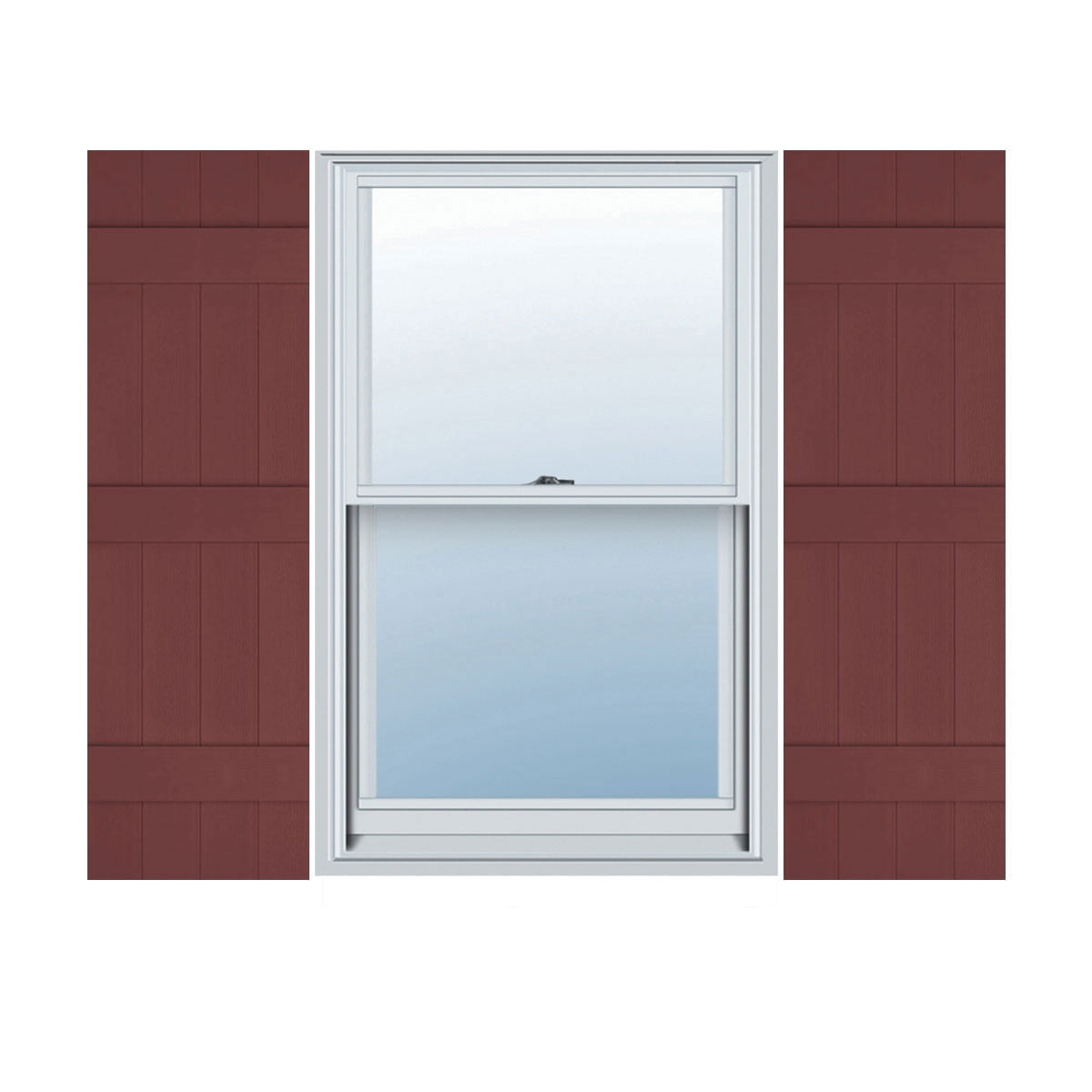 Wineberry Vinyl Board and Batten Shutters, 14"W x 59"H