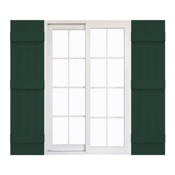 14"W x 59"H Mid-America Vinyl, Standard Size Four Board Joined Shutters, w/Installation Shutter-Lok's & Matching Screws, 122 - Midnight Green
