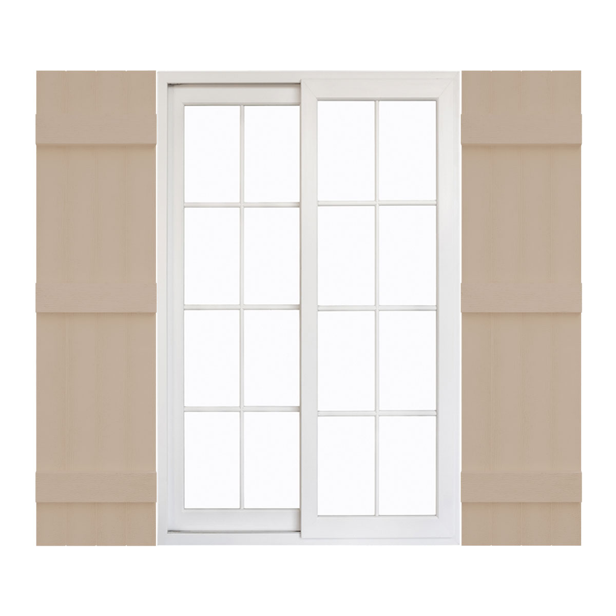 14"W x 63"H Mid-America Vinyl, Standard Size Four Board Joined Shutters, w/Installation Shutter-Lok's & Matching Screws, 023 - Wicker